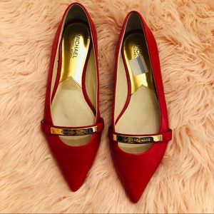 Red Michael Kors Flats